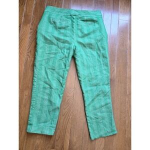 SOLD Boden Heritage Women's Tweed Green  Herringbone Relaxed Trousers, Size 8 30